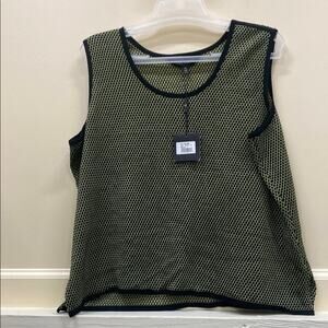 Ming Wang NWT women’s XL Black and Green Sleeveless Top